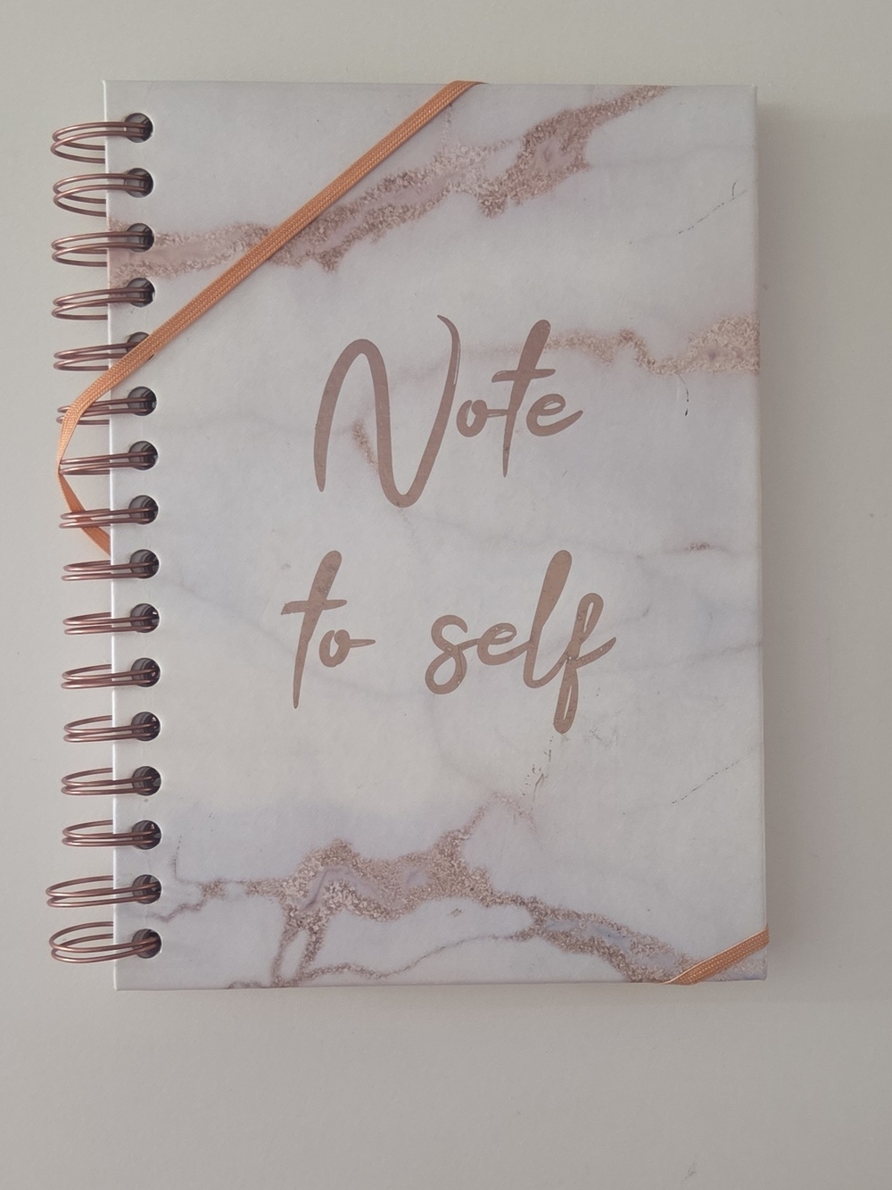 Note to Self Marble Notebook with Rose Gold Accents